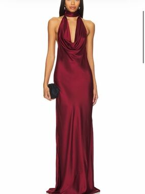 Cowl Neck Low Back Gown